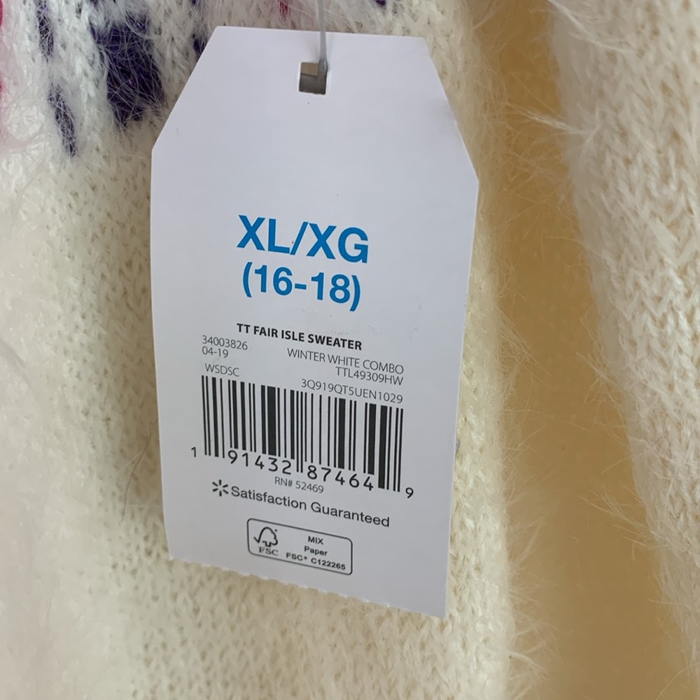 Time and Tru soft sweater in colorful print size 16-18 - Picture 5 of 12